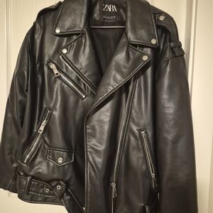 Zara Women's Black PU Jacket